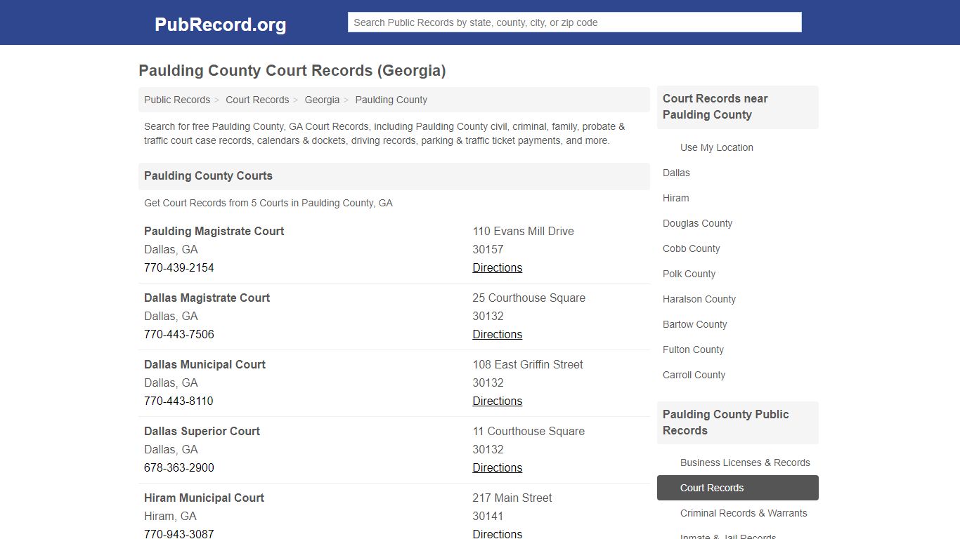 Free Paulding County Court Records (Georgia Court Records)